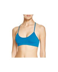 Free People | Blue Strappy Racerback Bra | Lyst