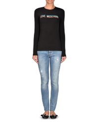 Love Moschino | Black Long Sleeve T-shirt | Lyst