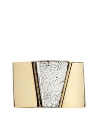 Isabel Marant | Metallic Cracked Resin Plate Brass Cuff | Lyst