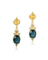 Les Nereides - Blue Dazzling Discretion Faceted Glass Drop Earrings - Lyst