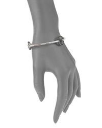 John Hardy | Bamboo Black Sapphire & Sterling Silver Circle Station Bangle Bracelet | Lyst