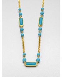 Kenneth Jay Lane | Metallic Enamel Station Necklace | Lyst
