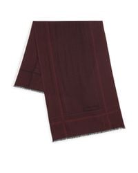 Ferragamo | Black Bordered Gancini Scarf for Men | Lyst
