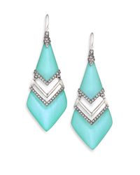 Alexis Bittar | Metallic Coral Deco Lucite & Crystal Chevron Drop Earrings | Lyst