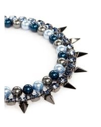 Joomi Lim | Multicolor 'vicious Love' Spike Faux Pearl Crystal Double Strand Necklace | Lyst