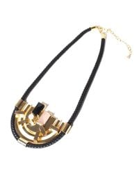 Volha - Metallic Onyx And Rose Quartz Pendant - Lyst