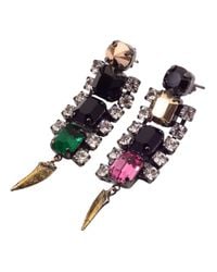 Iosselliani - Metallic Rhinestone Earrings - Lyst