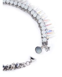 Assad Mounser | Blue Iridescent Spike Rhinestone Necklace | Lyst