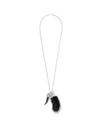 Alexander McQueen | Metallic Mink Fur Skull Horn Pendant Necklace | Lyst