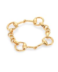 Gucci | Metallic Horsebit 18k Yellow Gold Bracelet | Lyst