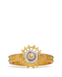 Alexander McQueen | Metallic Skull And Flower Cuff | Lyst