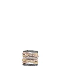 CZ by Kenneth Jay Lane | Multicolor Cubic Zirconia Pavé Multi Band Ring | Lyst
