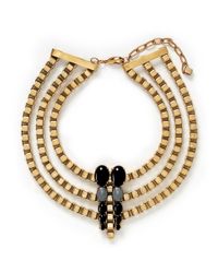 Ela Stone | Metallic 'lior' Onyx Hematite Plastron Necklace | Lyst