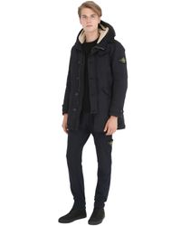 Stone Island | Blue Hooded Coated David Tc Down Parka for Men | Lyst