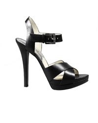 MICHAEL Michael Kors | Black Scarpe Con Tacco "oksana Sandal" Sandalo Pelle Con Tacco | Lyst