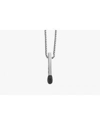 Tateossian | Match Stick Micro Pavé Necklace In Silver With 69 0.22ct Black Diamonds for Men | Lyst