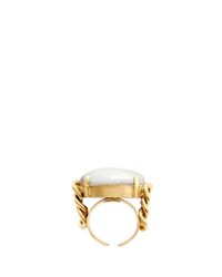 Ela Stone | Metallic 'jane' Oval Chain Stone Ring | Lyst