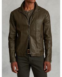 John Varvatos | Green Resin Coated Linen Jacket for Men | Lyst