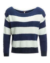 Free People Blue Candyland Boatneck Sweater