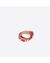 Balenciaga | Red Classic Metallic Edge Bracelet Triple Tour | Lyst