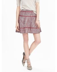 Banana Republic Multicolor Tiered Tweed Skirt