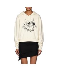 Off-White c/o Virgil Abloh White Cartoon-graphic Cotton Crop Hoodie