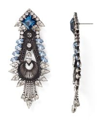 DANNIJO | Blue Eli Crystal Drop Earrings | Lyst