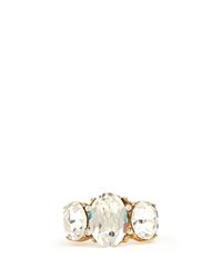 Kenneth Jay Lane Metallic Three Oval Crystal Ring