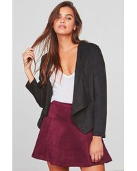 Jack BB Dakota - Black Solly Drapey Faux Suede Jacket - Lyst