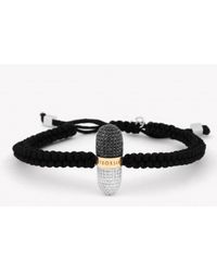 Tateossian - Black Pill Xxv - Diamond Silver & Gold Micro Pavé Macramé Bracelet for Men - Lyst