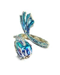 Roberto Cavalli | Blue Carp Metal and Enamel Bangle Bracelet | Lyst