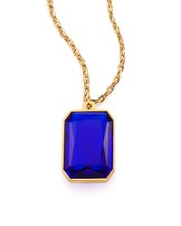 Michael Kors | Blue Parisian Jewels Cushion Long Pendant Necklace | Lyst