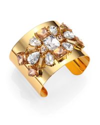 kate spade new york | Metallic Crystal Arches Statement Cuff Bracelet | Lyst