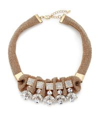 ABS By Allen Schwartz | Metallic Box Of Jewels Drama Mesh Necklace | Lyst