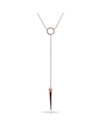 Anne Sisteron - Pink 14kt Rose Gold Diamond Open Circle Flirt Spike Necklact - Lyst