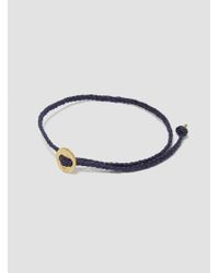 Scosha - Blue Braided Wax Button Bracelet Indigo for Men - Lyst