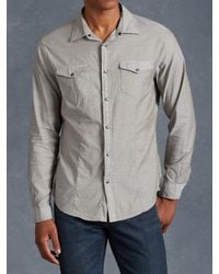 John Varvatos | Gray Cotton Utility Shirt for Men | Lyst