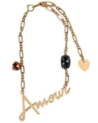 Lanvin | Metallic Amour & Swarovski Necklace | Lyst