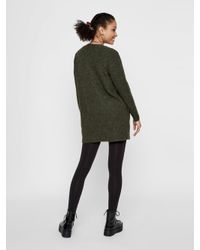 Pieces Open Voorkant Wolmix Vest Green