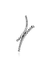 Ryan Storer | Metallic Silver Plated Double Line Cuff-Drop Earring With Line Stud | Lyst