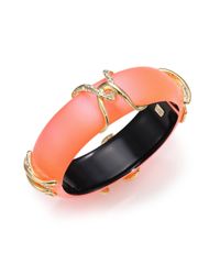 Alexis Bittar | Orange Desert Jasmine Lucite & Crystal X Motif Bangle Bracelet | Lyst