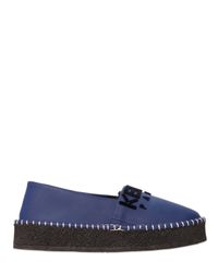 KENZO | Blue 30mm Rubberized Leather Espadrilles | Lyst