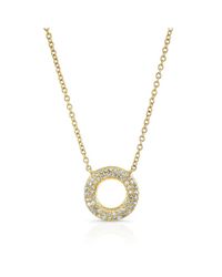 Anne Sisteron - Metallic 14kt Yellow Gold Diamond Open Circle Necklace - Lyst