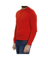 Mauro Grifoni | Orange Sweater Knit Crew-Neck Jaquard Tone On Tone Su Tone On Tone for Men | Lyst