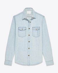 Billy Reid - Blue Denim Selvedge Shirt for Men - Lyst