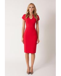 Black Halo | Red Gypsy Rose Sheath In Pebble Crepe | Lyst