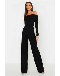 Boohoo Black Womens Tall - Hosenrock-Jumpsuit mit Bandot - schwarz - 38, Schwarz