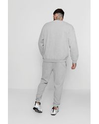 Boohoo Gray Oversized Fleece Sweater Man Tracksuit