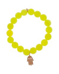 Sydney Evan | Yellow Hamsa Charm Bracelet | Lyst