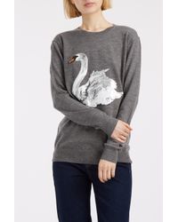 Markus Lupfer | Gray Talking Lip Sequined Sweater | Lyst